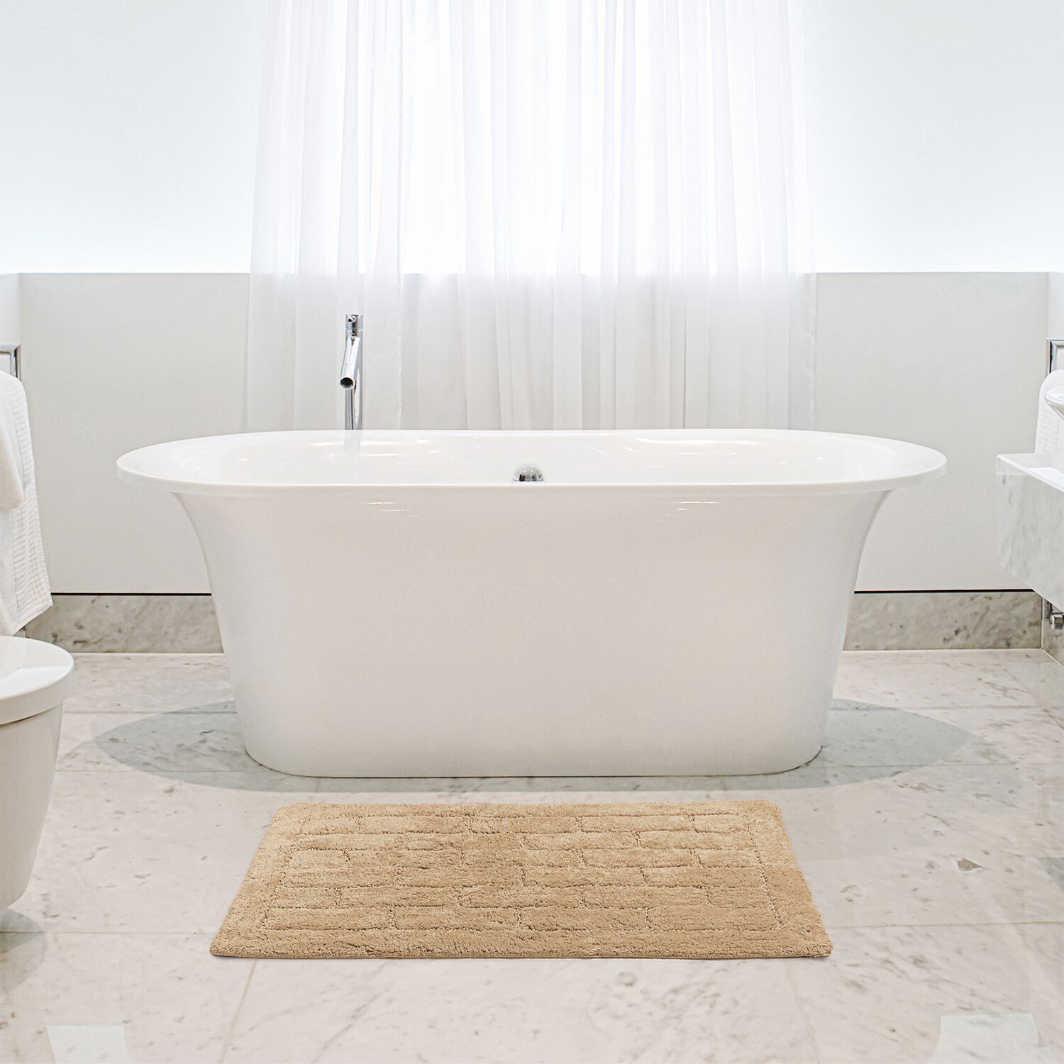 Cotton Brick Mocha Bath Mat 50cm x 80cm