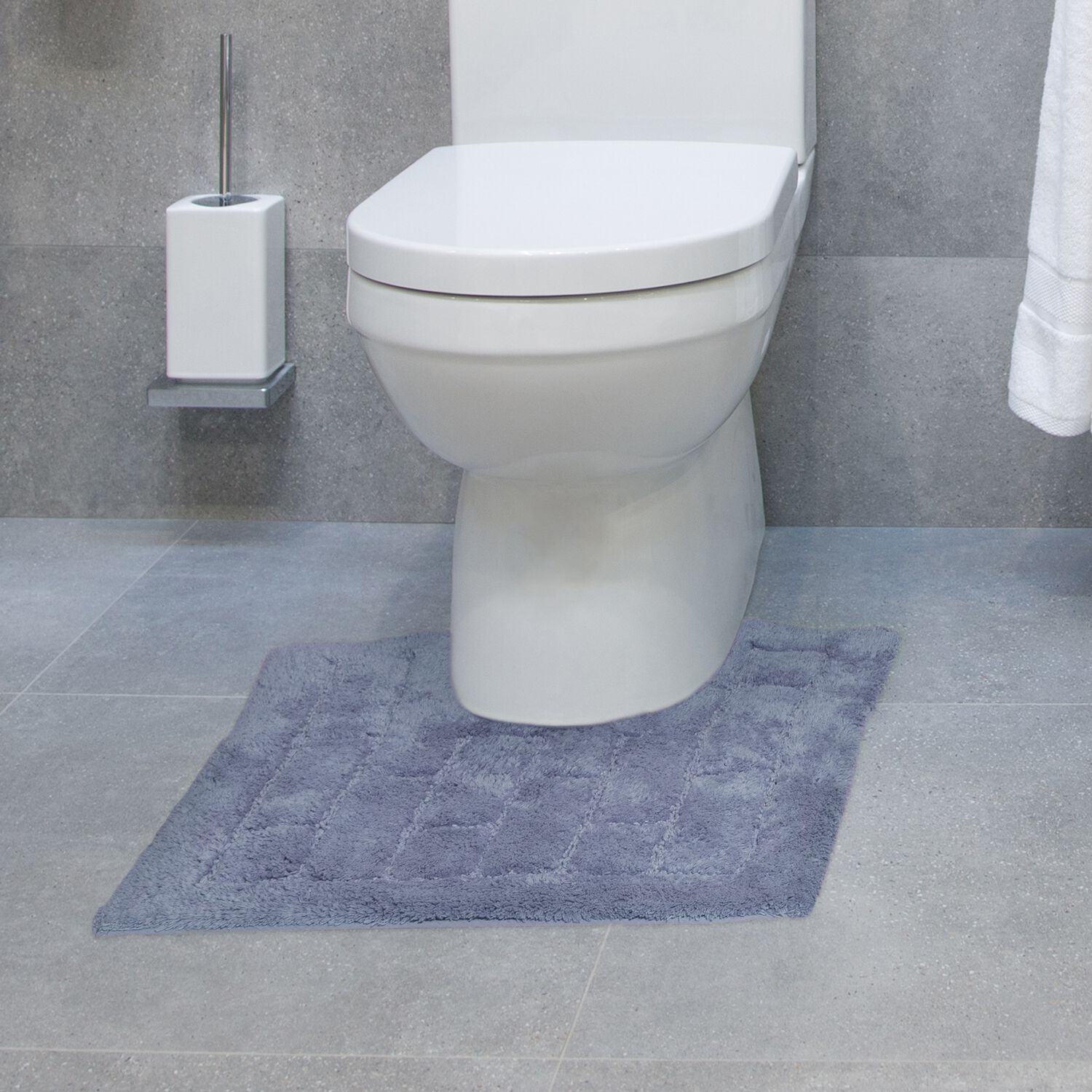 Cotton Brick Petrol Pedestal Mat 50cm x 50cm