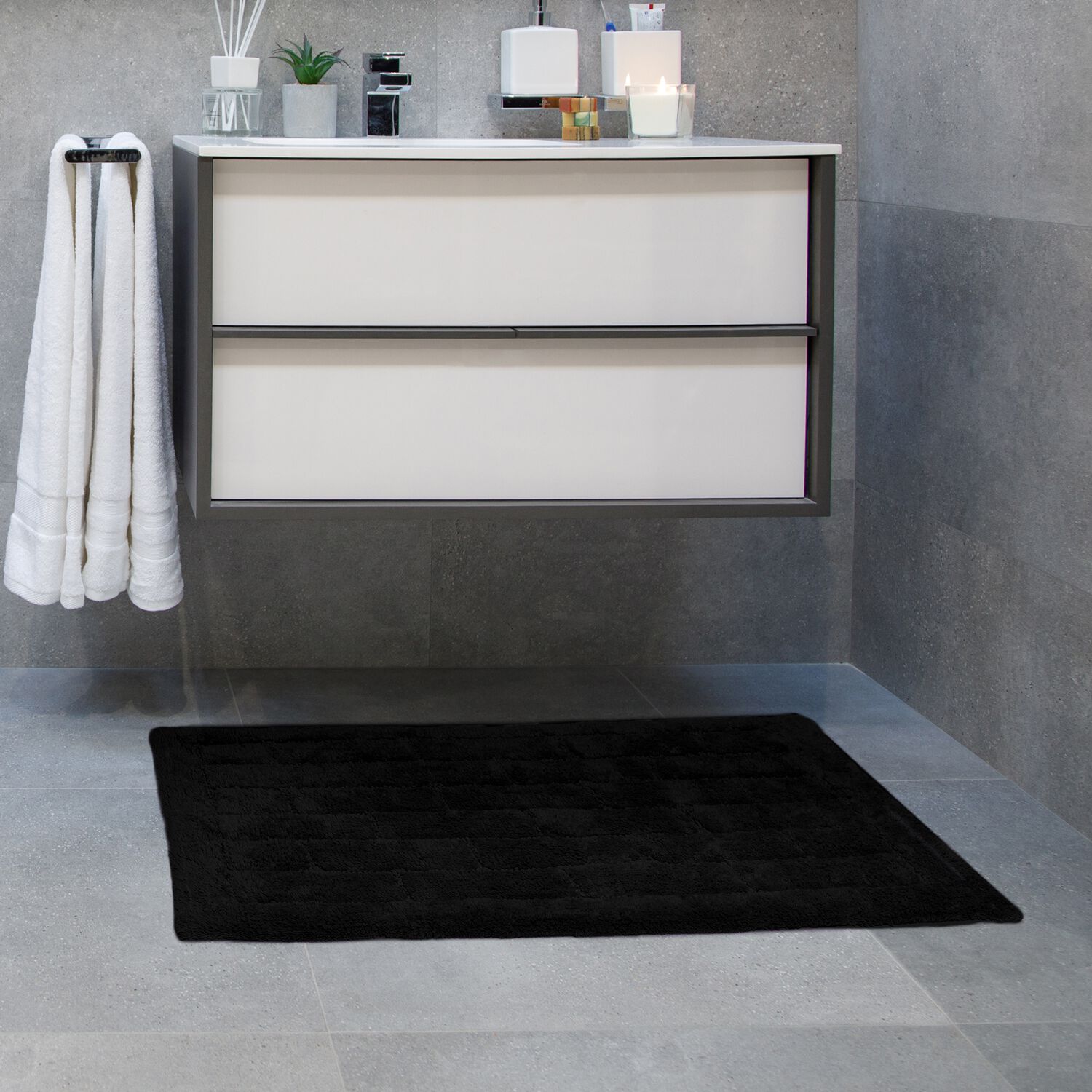 Cotton Brick Phantom Bath Mat 50cm x 80cm