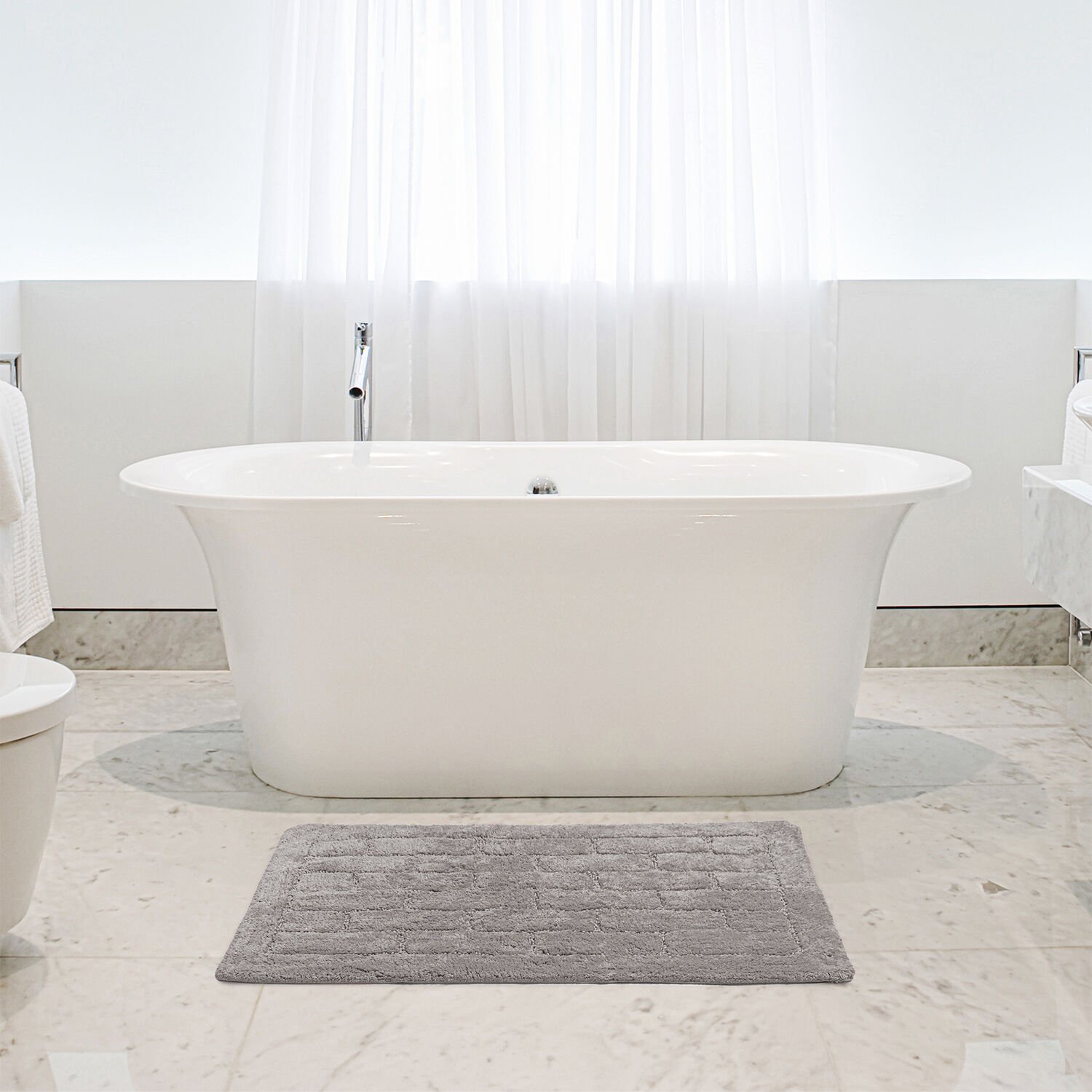 Cotton Brick Steel Bath Mat 50cm x 80cm