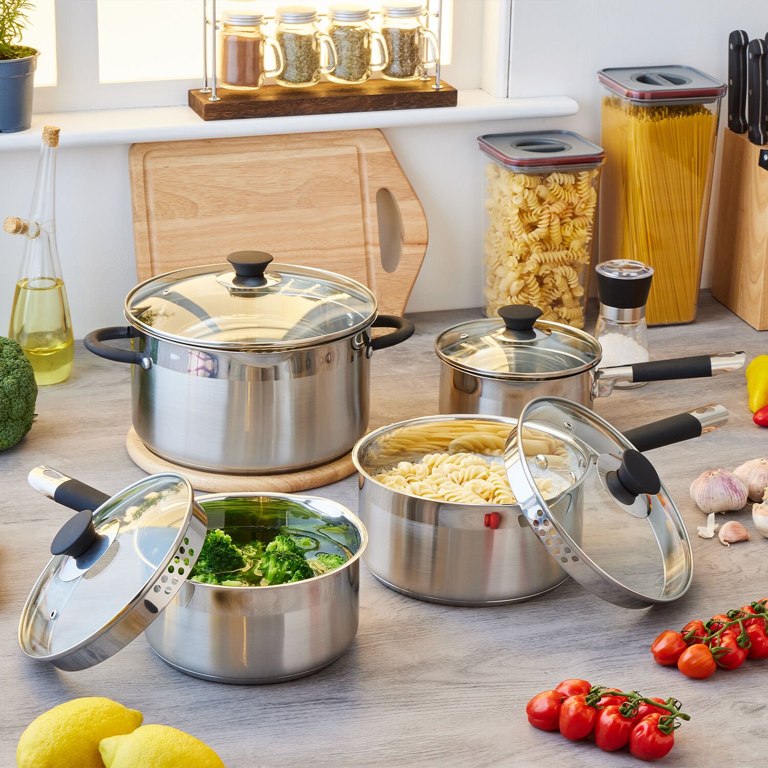 Cuisine Draining 4 Piece Cookware Set