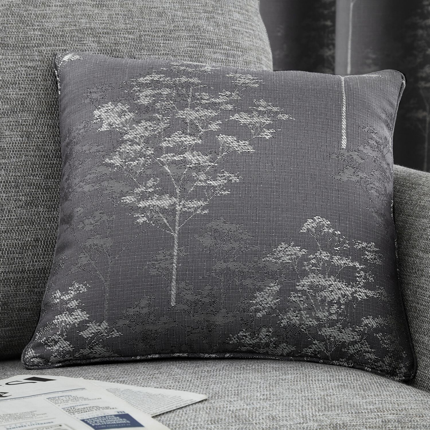 CURTINA ELMWOOD GRAPHITE 45x45 Cushion