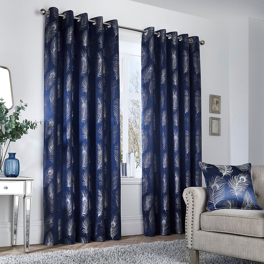 CURTINA FEATHER NAVY 90x72 Curtain