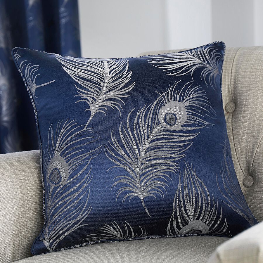 Curtina Feather Navy Cushion 43cm x 43cm