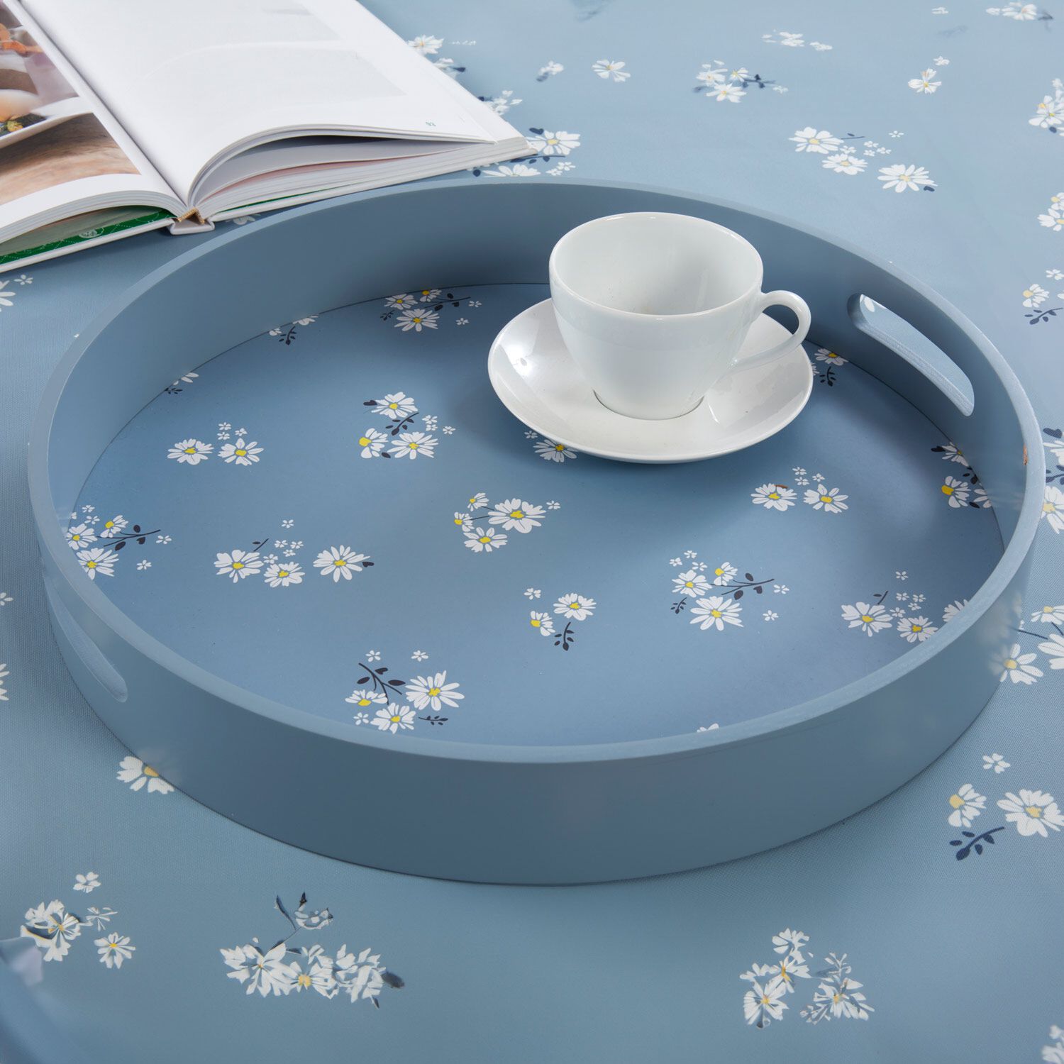 Daisy Printed Wooden Serving Tray