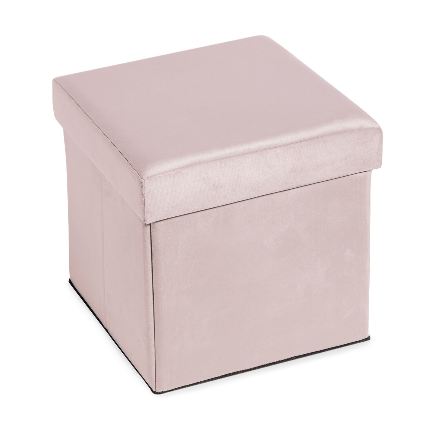Deluxe Soft Pink Folding Ottoman