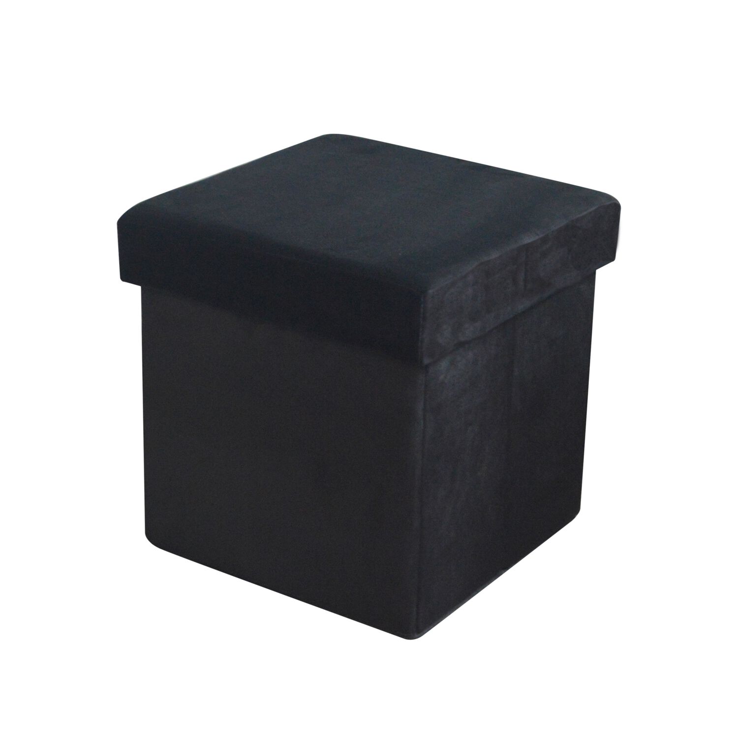 Deluxe Soft Black Folding Ottoman