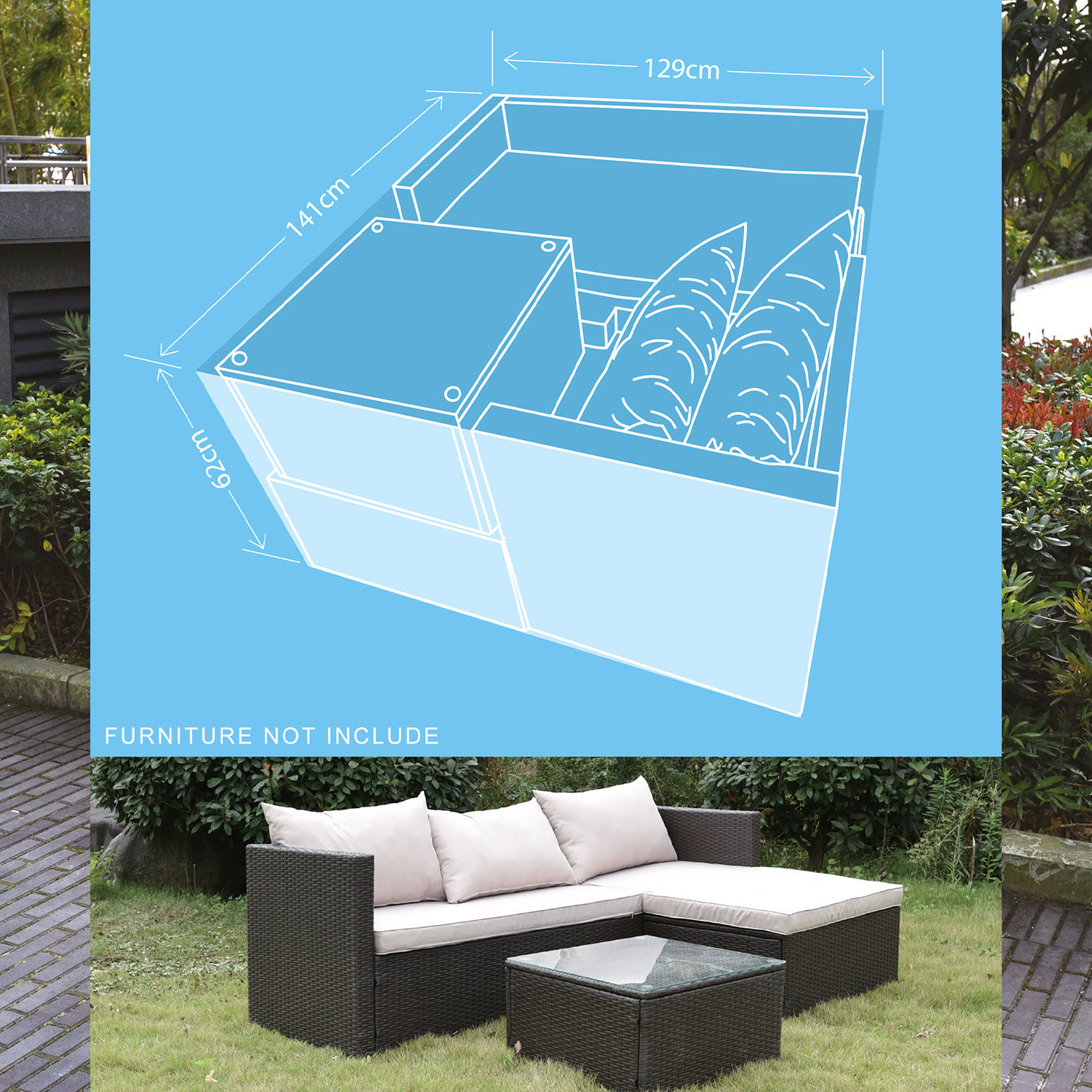 Deluxe Lounger Set Furniture Cover 380GSM