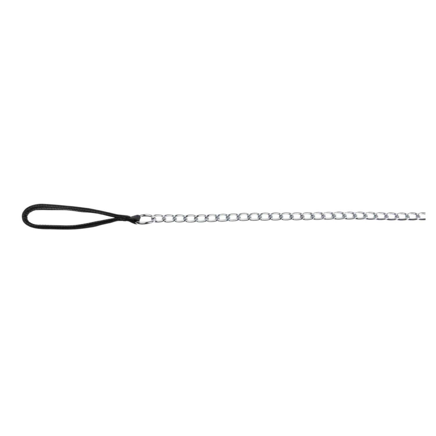 Dog Chain Lead 4mm Black 1.1m Nylon Handle