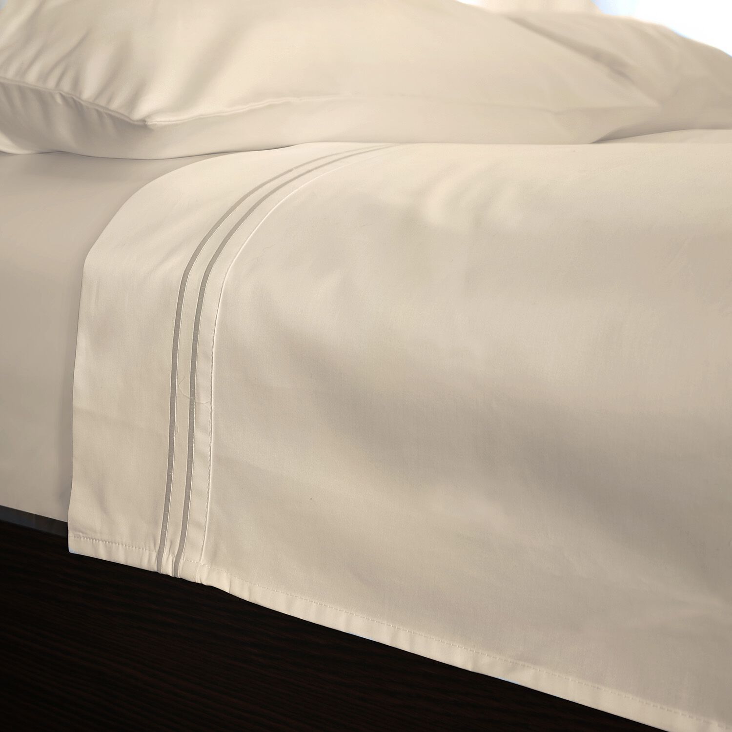 SKS FLT/SHT DB Stitch 500 Threadcount Cotton Cream