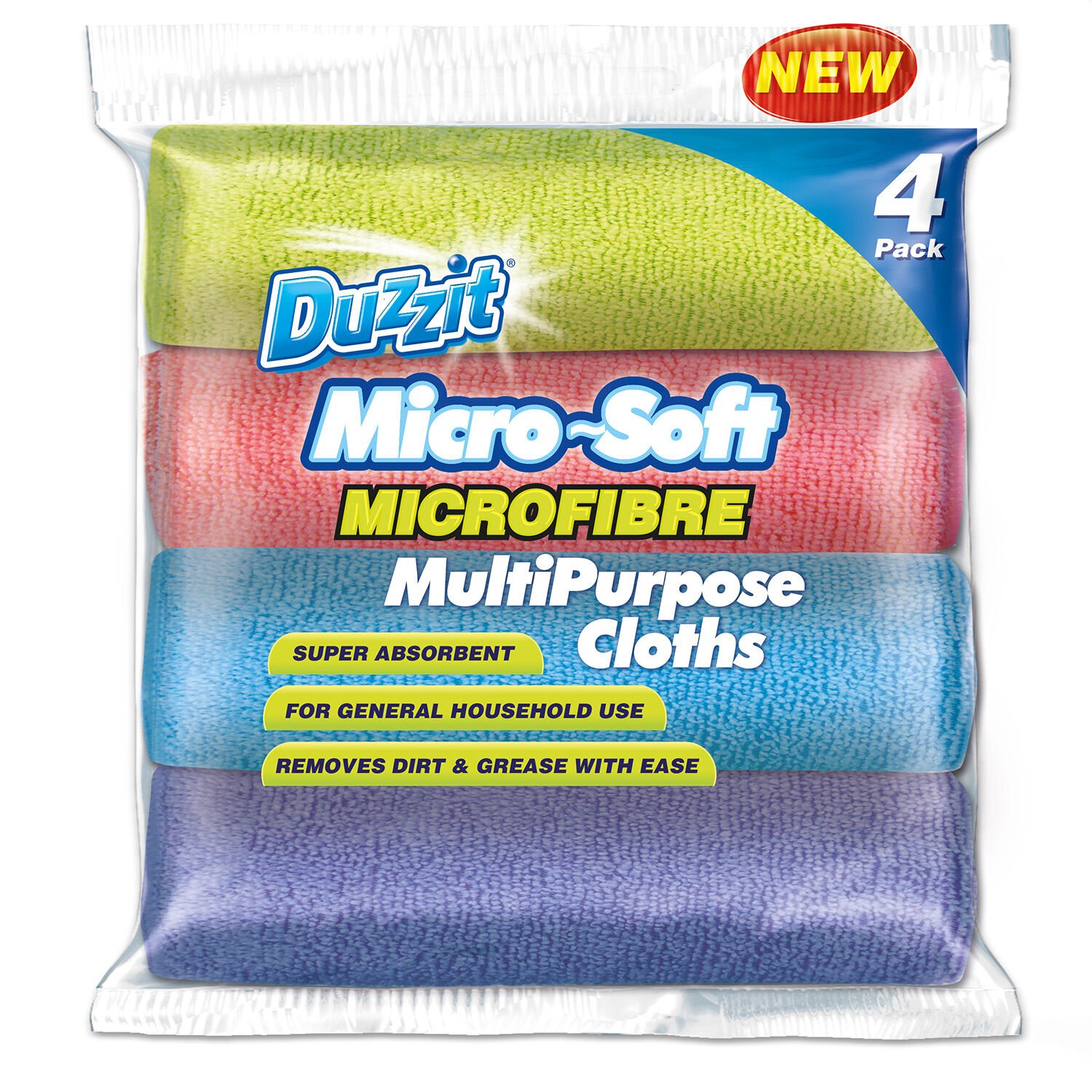 Duzzit Microfibre Cloths 4pk