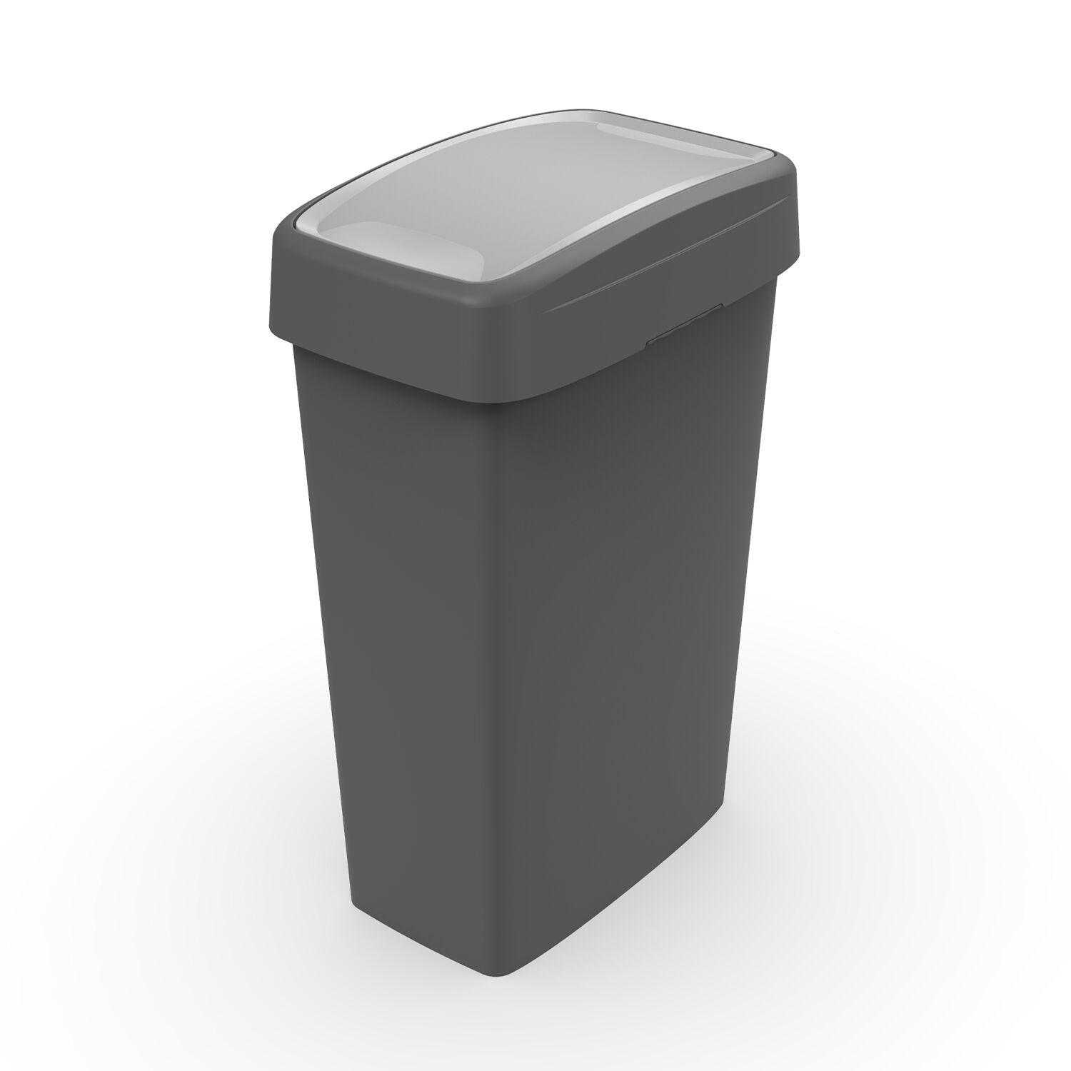 50L EZY STORAGE GREY RECTANGLE SLIM SWING LID Bin