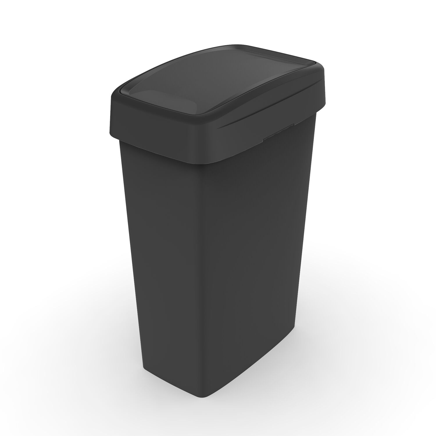 50L EZY STORAGE BLACK RECTANGLE SLIM SWING LID Bin