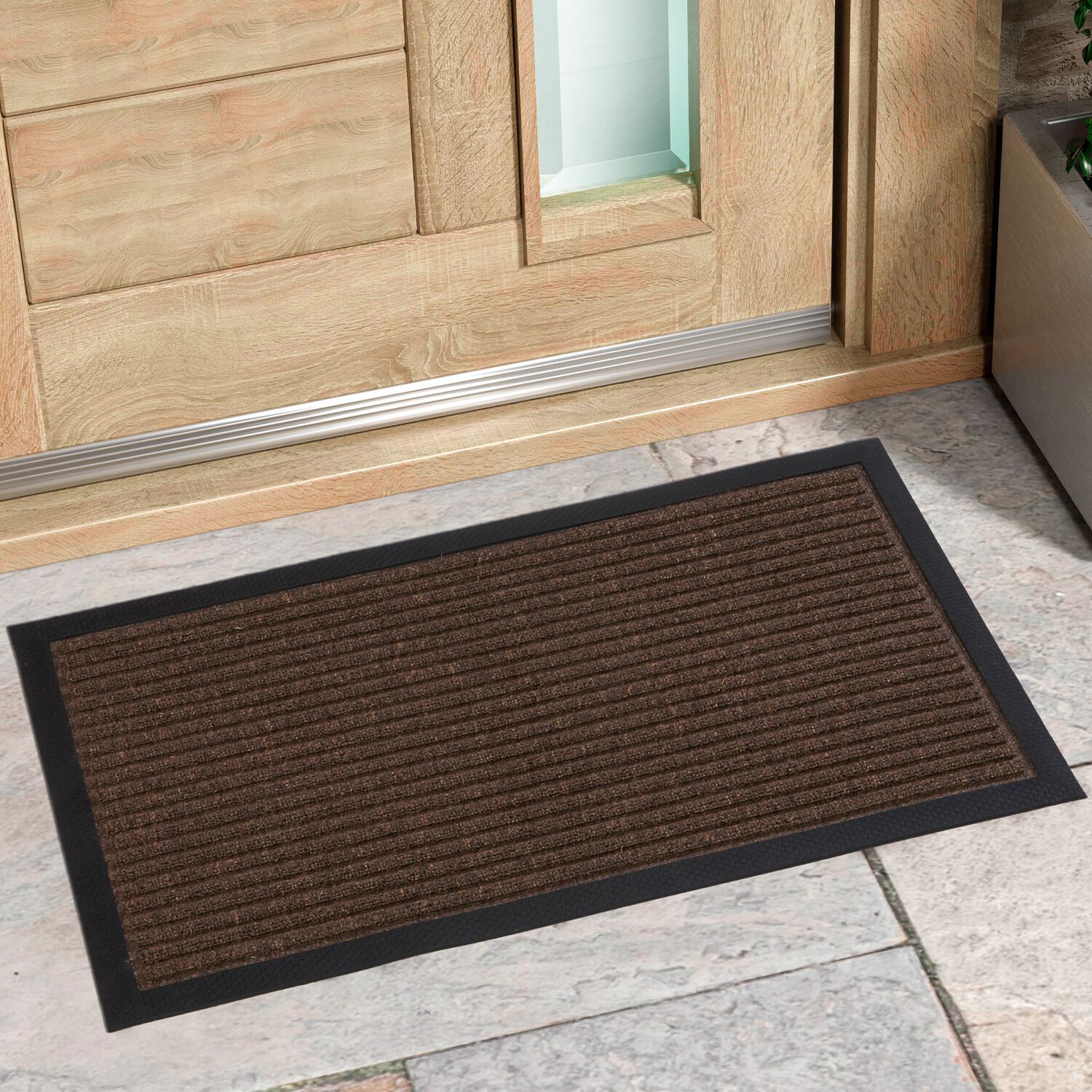 Esteem Stripe Doormat 60x90cm - Brown