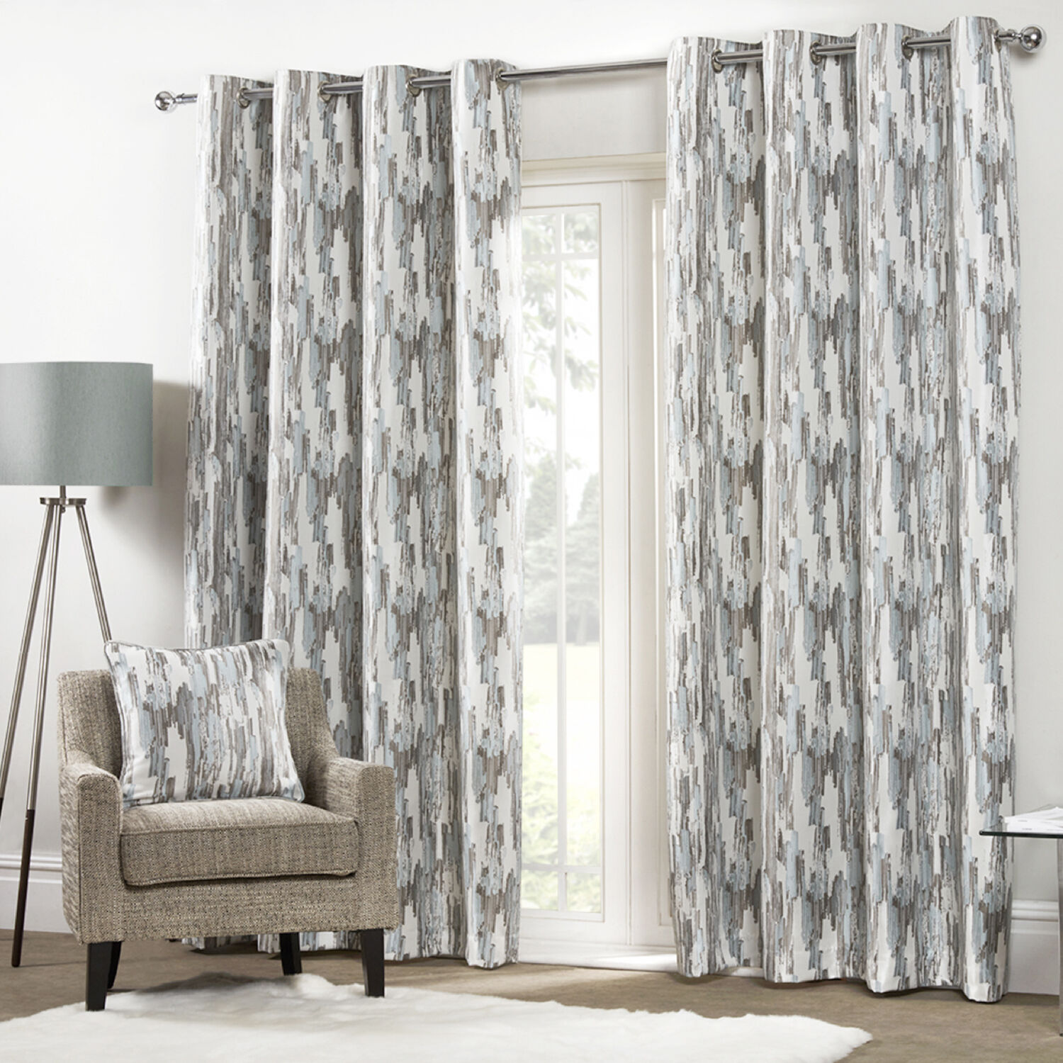 ETCH DUCK EGG 66x90 Curtain