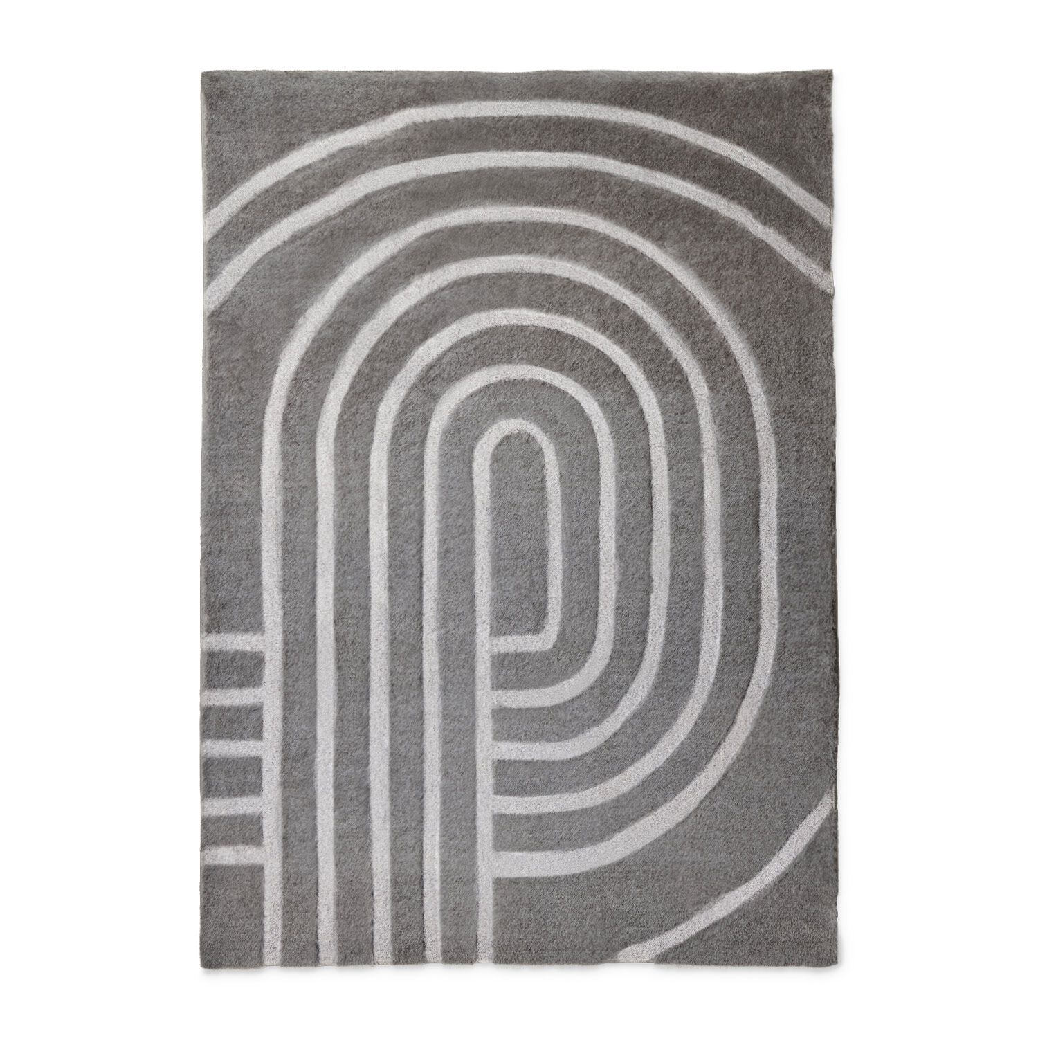 FAUX RABBIT GEO GREY 120x170cm Rug 23B