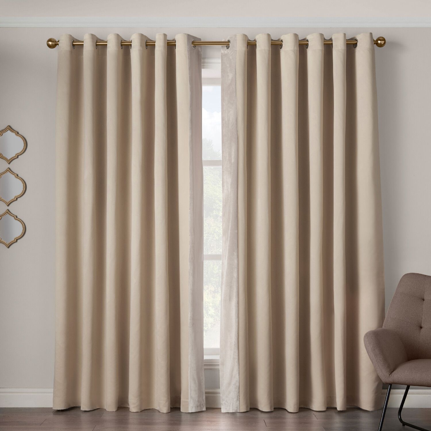 FAUX SATIN IVORY 66x72 Curtain