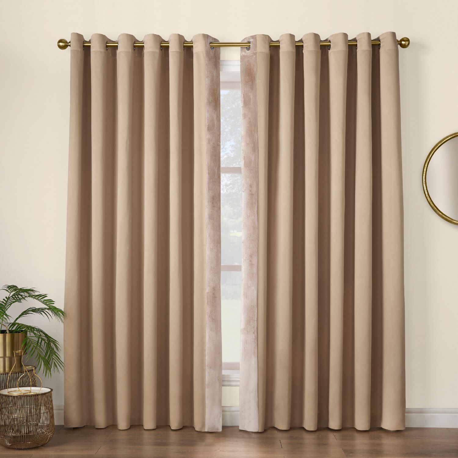 FAUX SATIN GOLD 66x72 Curtain