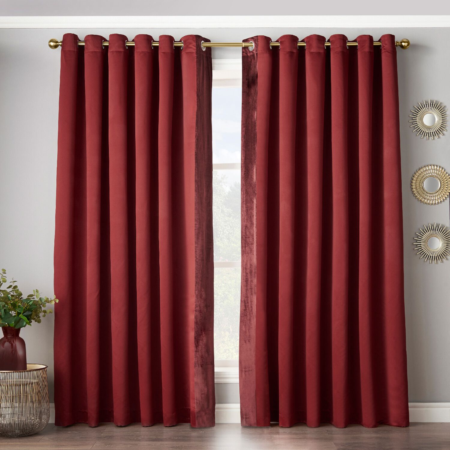 FAUX SATIN RED 90x90 Curtain