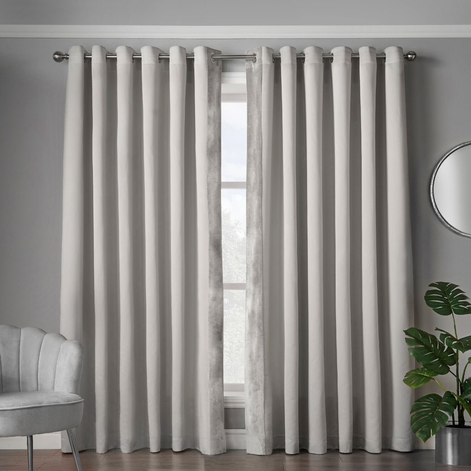 FAUX SATIN SILVER 90x90 Curtain