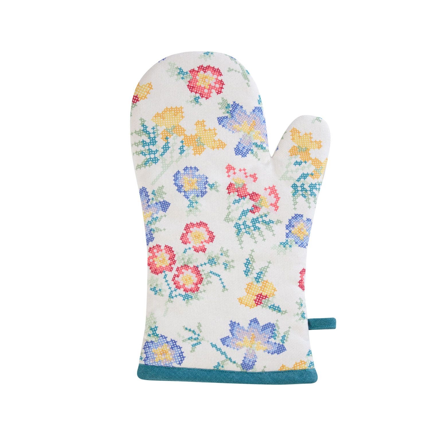 Floral Cross Stitch Single Oven Glove