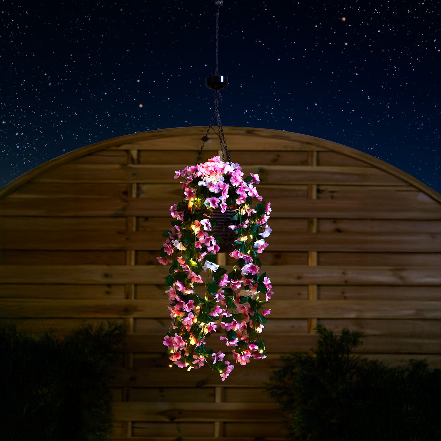 Floral Solar Hanging Basket