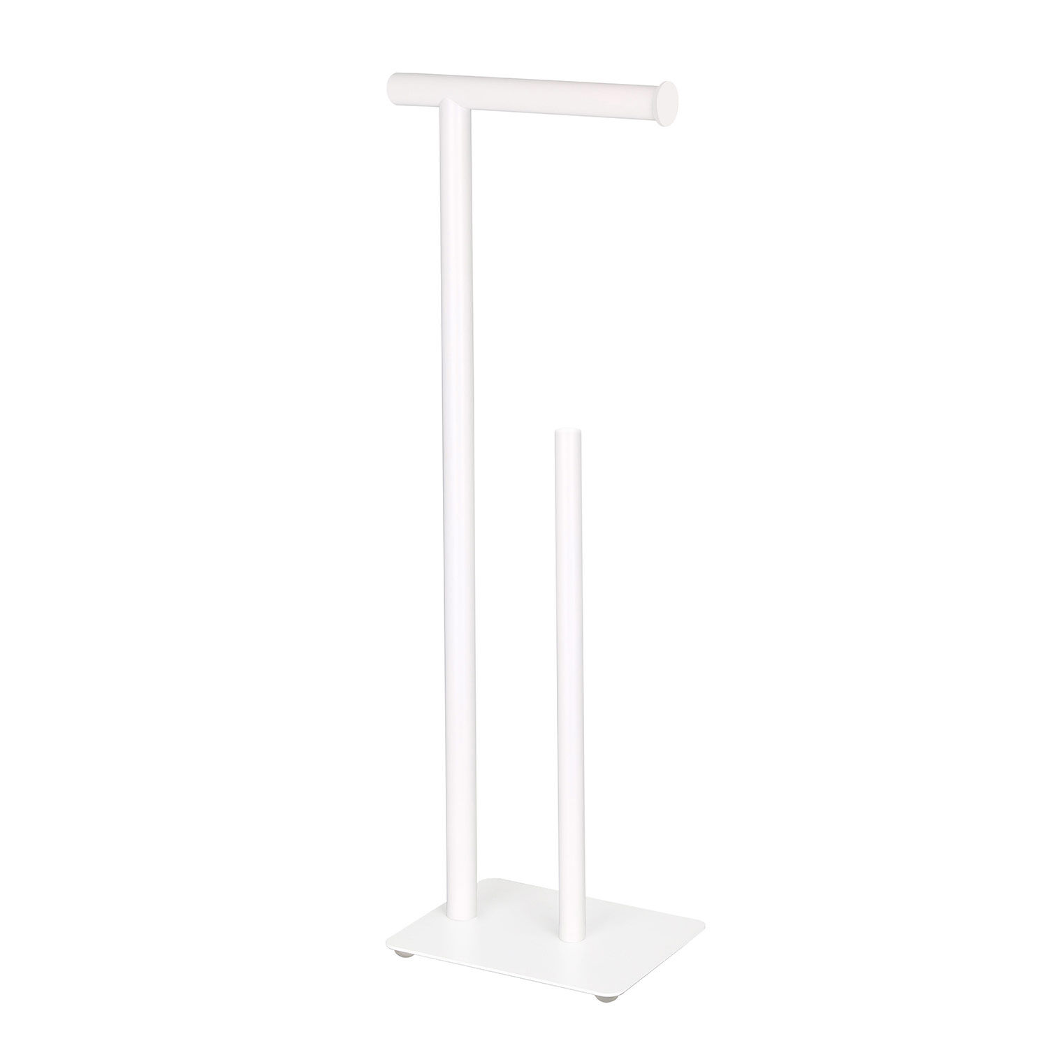 Freestanding Toilet Roll & Spare Holder White