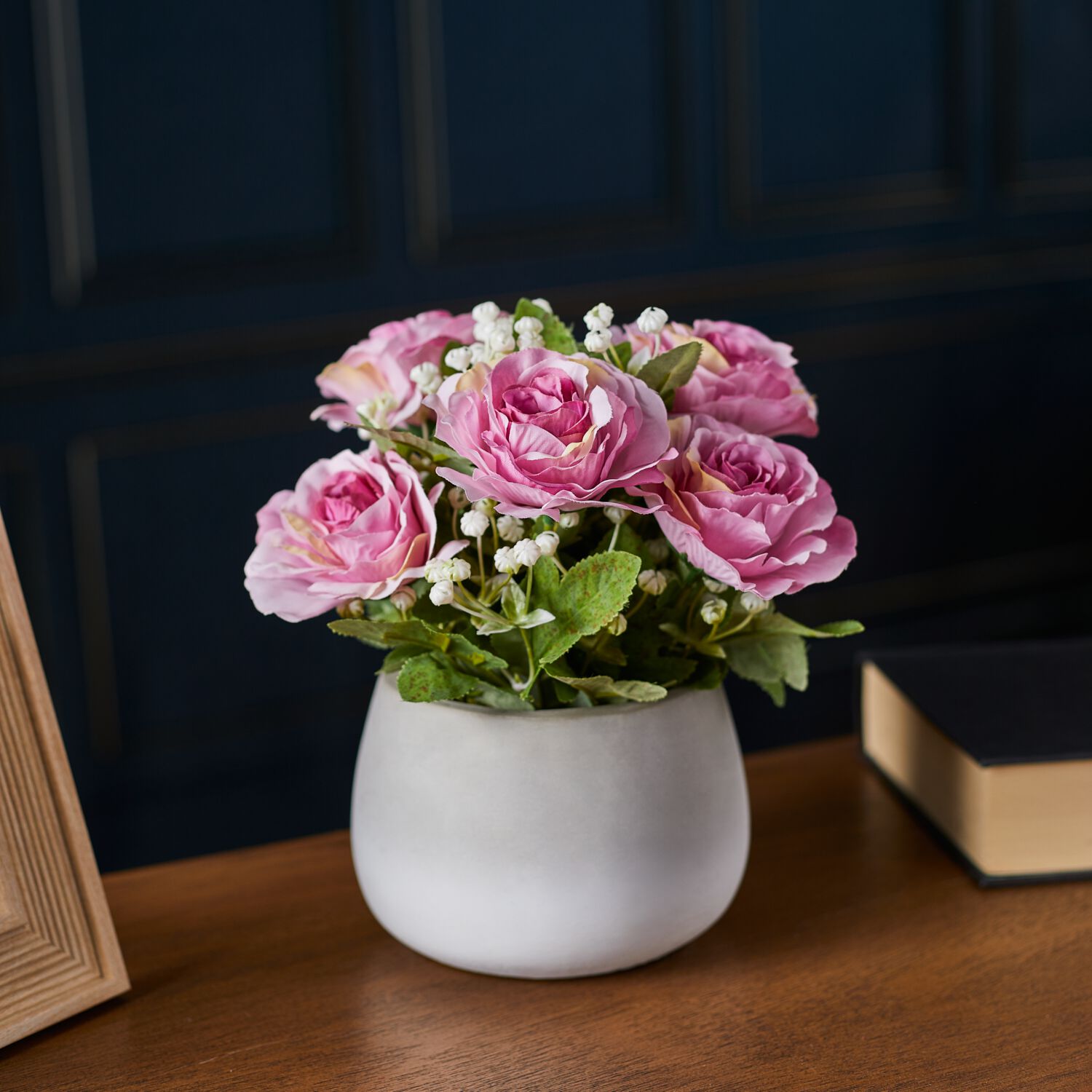 Fuschia Rose Bunch In Pot