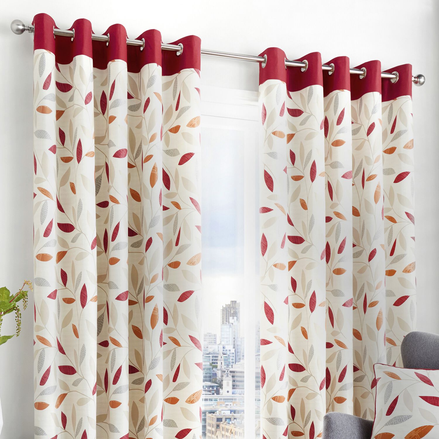 FUSION BEECHWOOD RED 66x72 Curtain