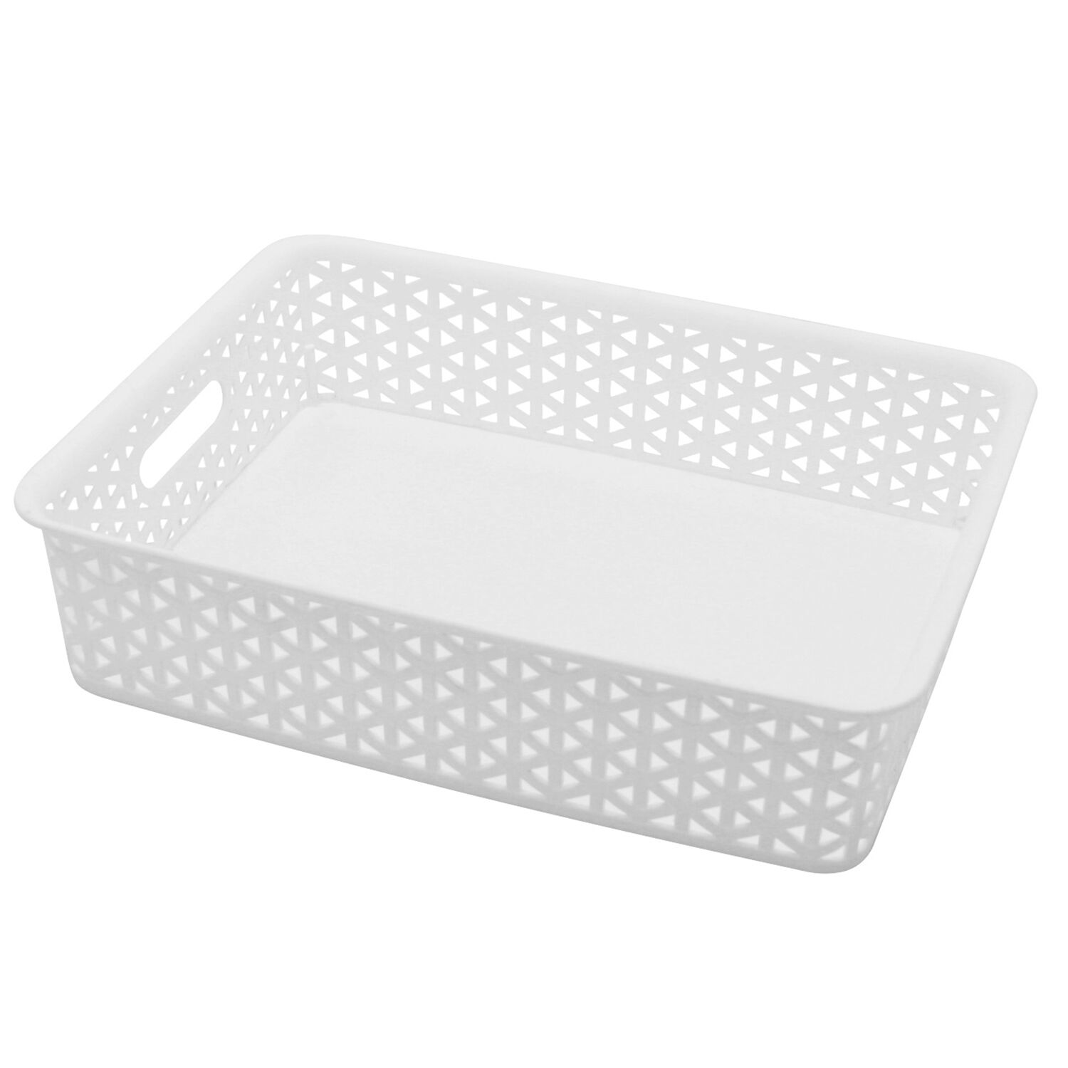 Geometric 6.5L White Storage Basket