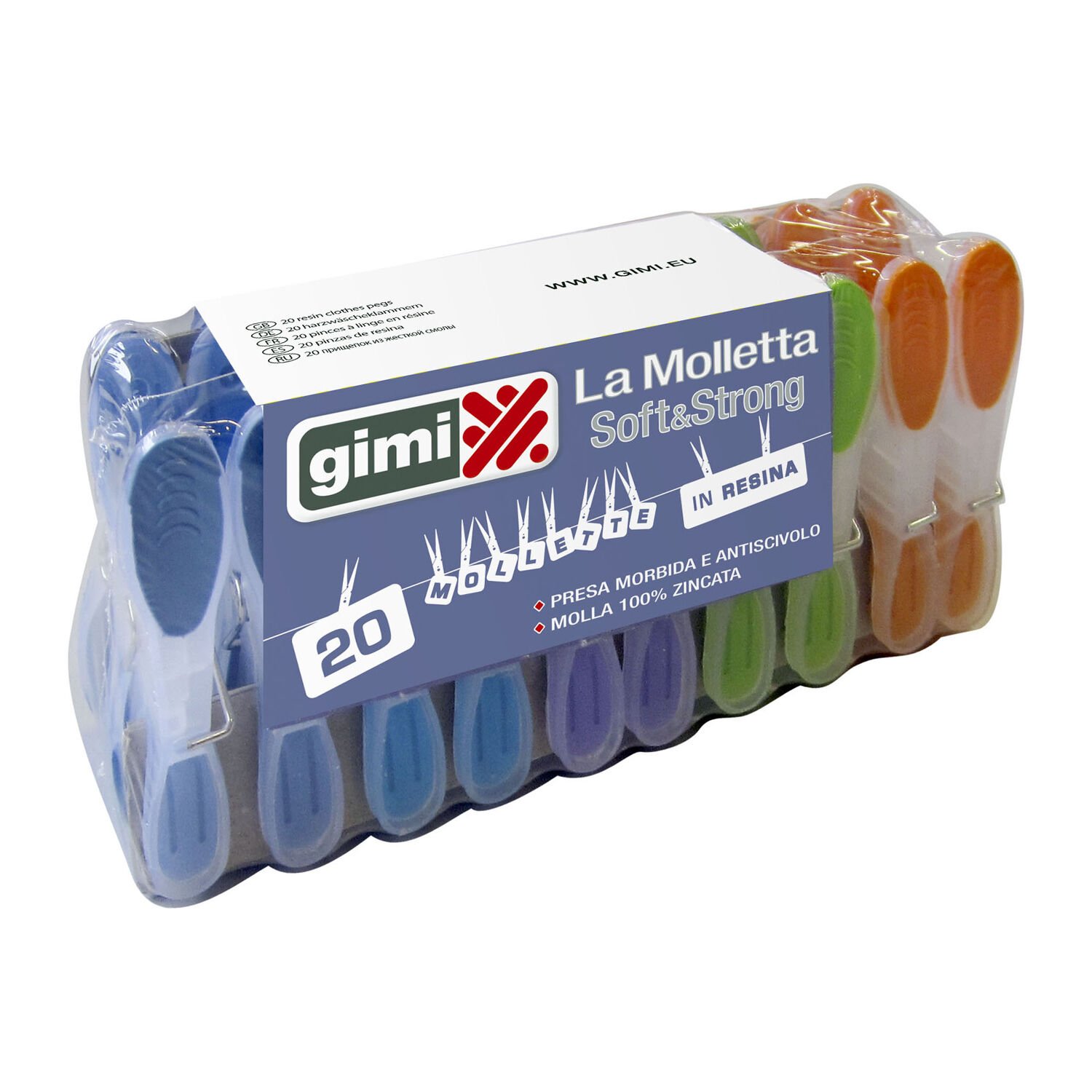 Gimi Soft and Strong Clothes Pegs 20 Pack