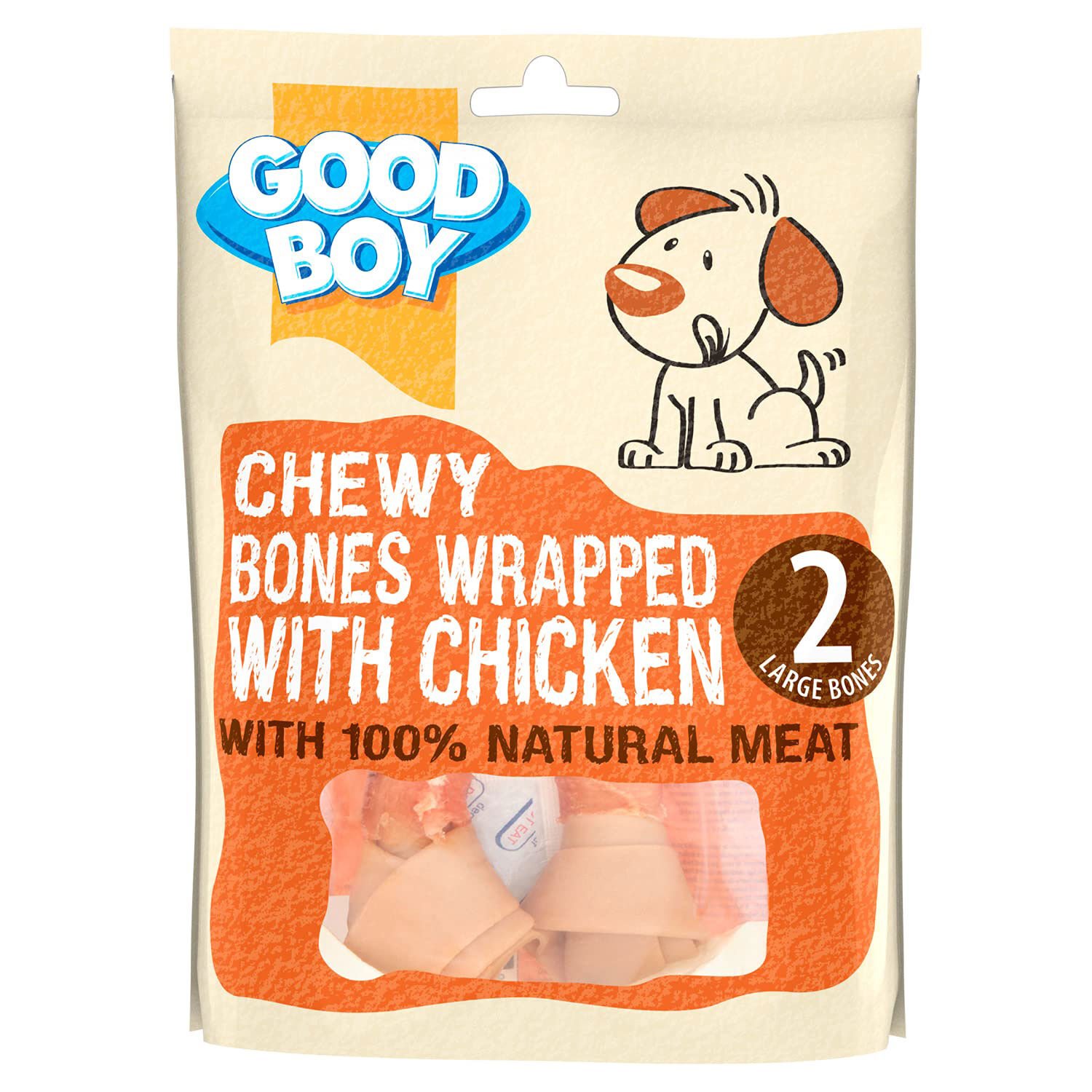 Good Boy Chicken Wrapped Chewy Bones Large 2pk