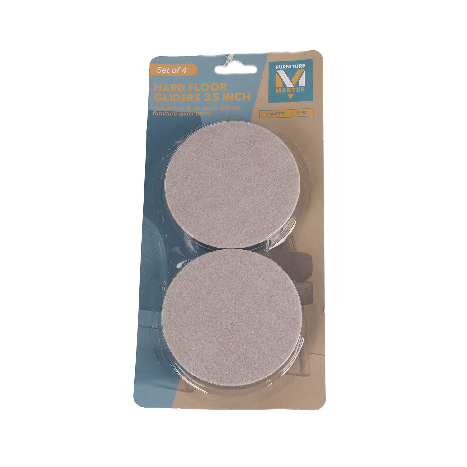 Hard Floor Gliders 4 Pack - 3.5"