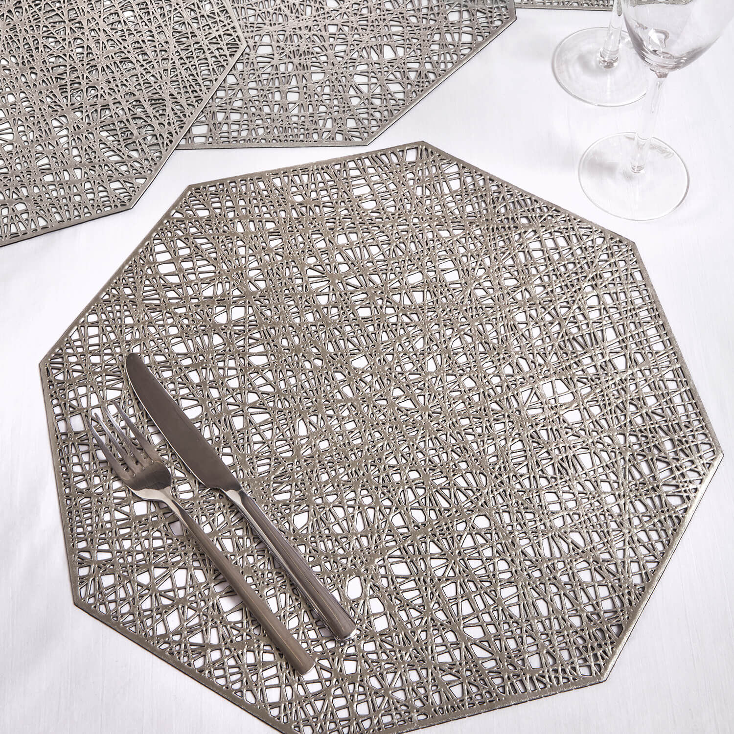 Hexagon Placemat - Silver