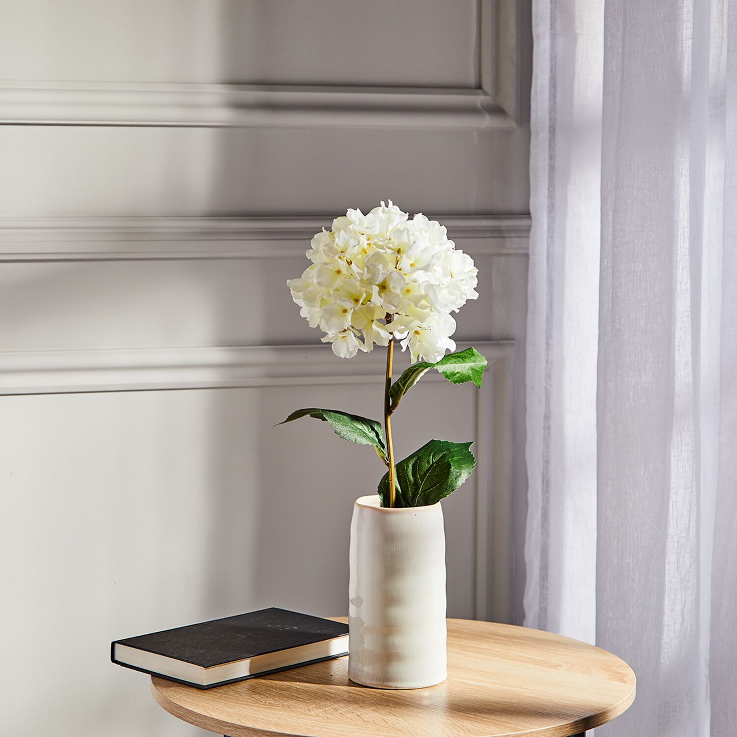 Hydrangea Spray Stem Flower Cream 74cm