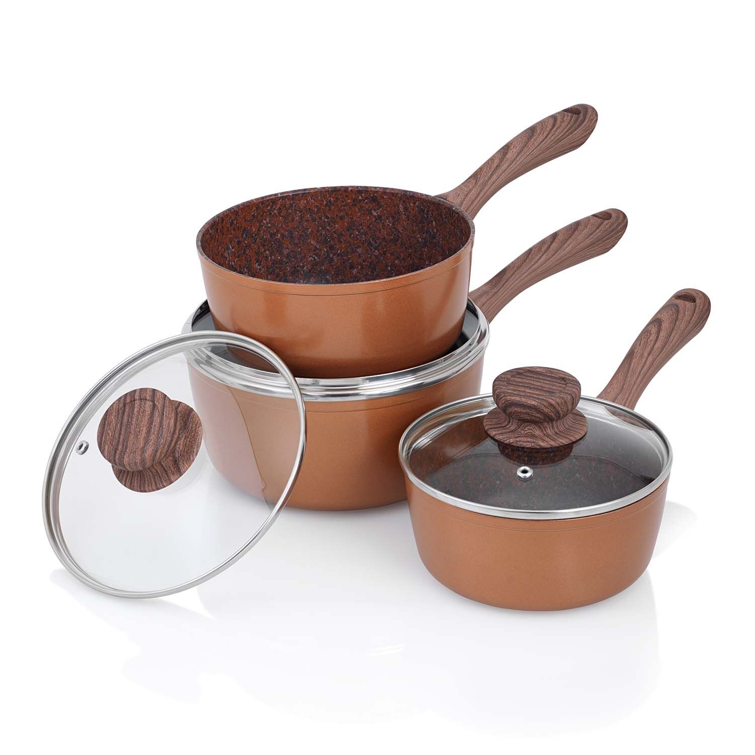 JML Copper Stone 3 Piece Cookware Set