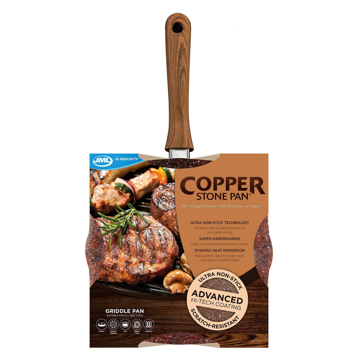 JML Copper Stone Griddle Pan 28cm