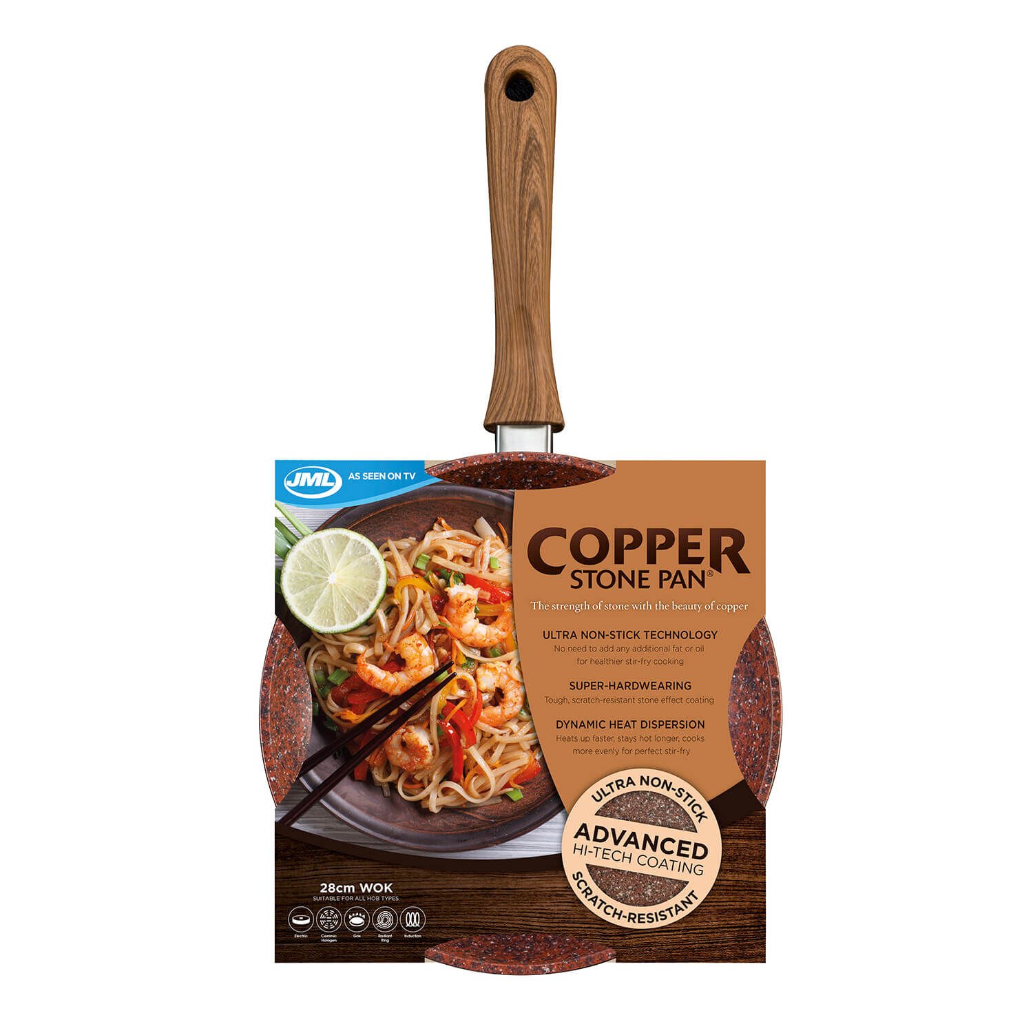 JML Copper Stone Stir-fry Wok 28cm
