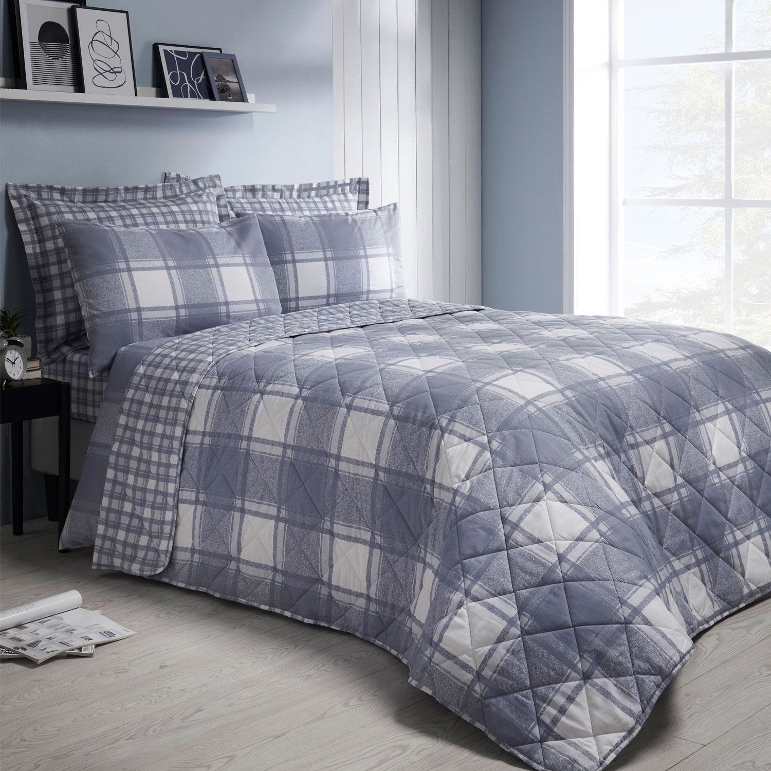 Jack Bedspread 200cm x 200cm - Blue
