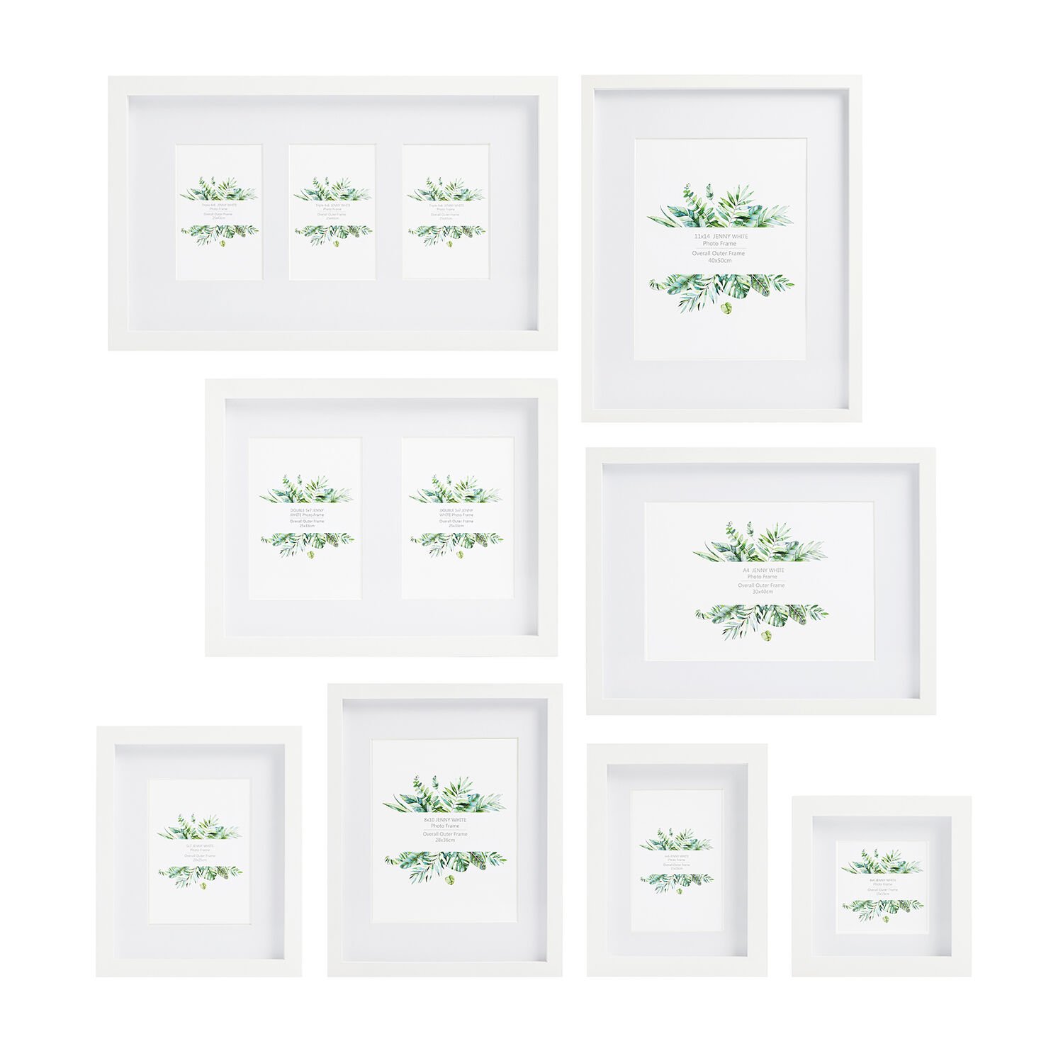 TRIPLE 4x6 JENNY WHITE Photo Frame