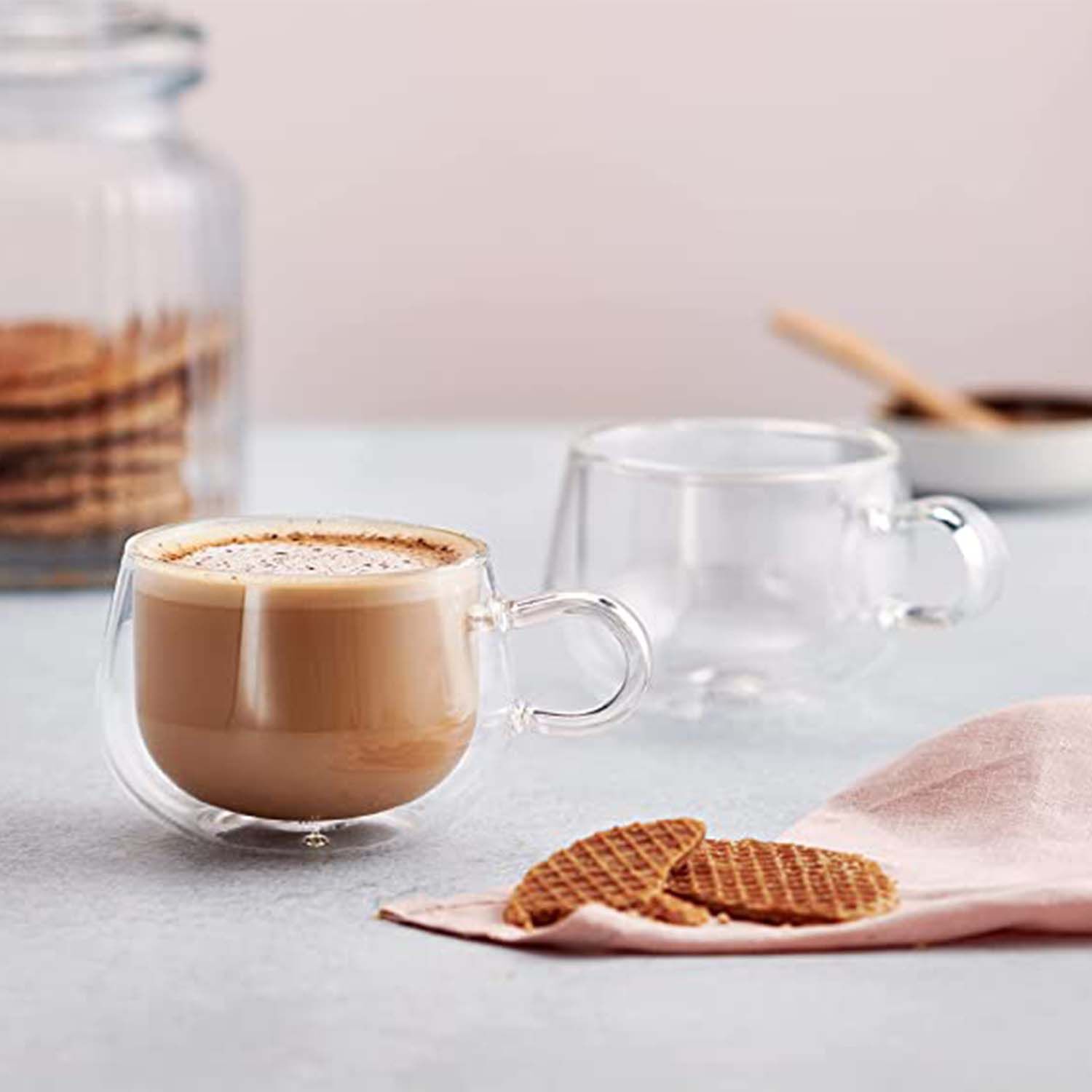 Judge Double Wall 225ml Glass Coffee Cup - 2 Pack