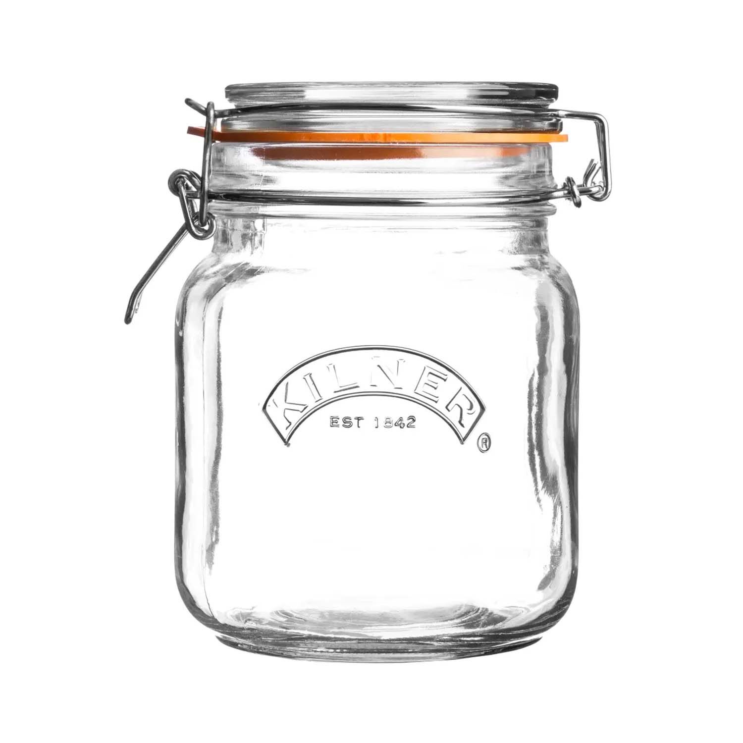 Kilner Square Clip Top Jar 1L