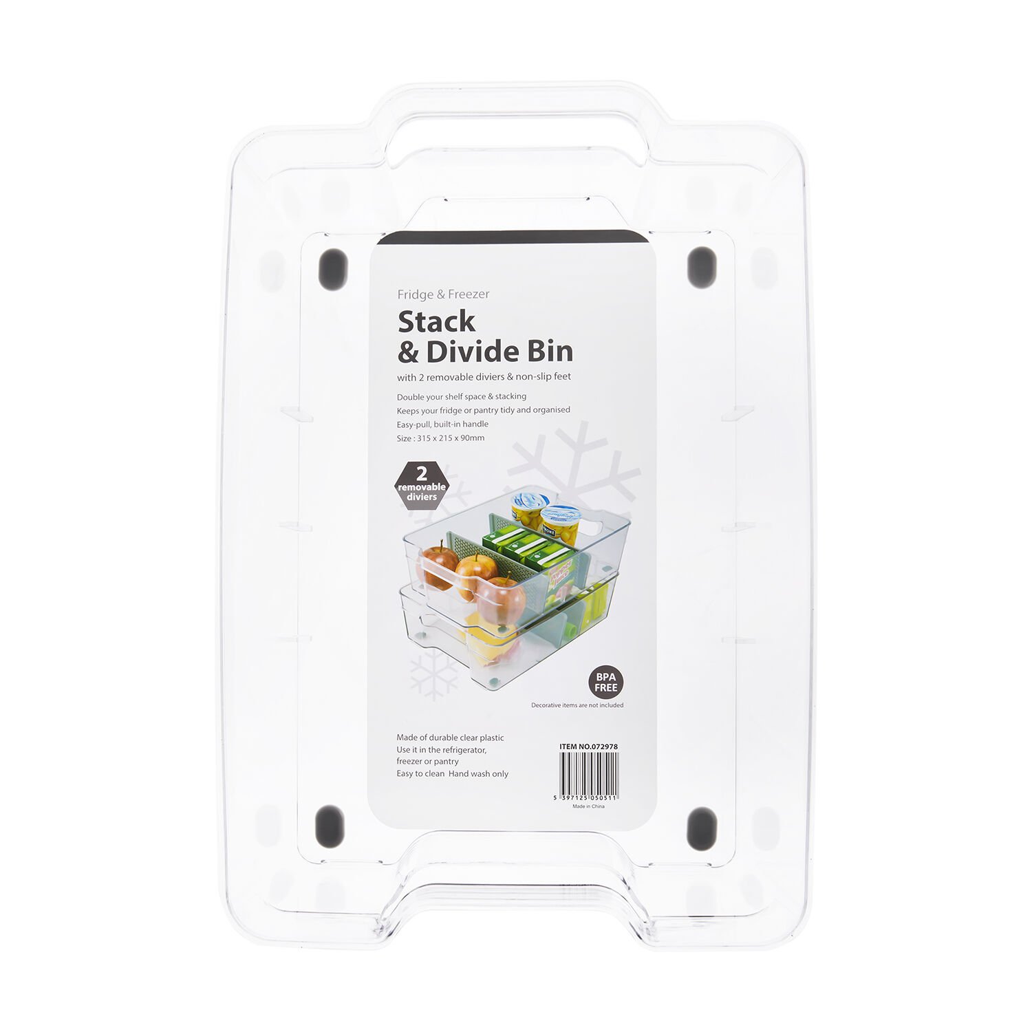 Kitchen Organiser With Two Dividers 31.5x21.3x9cm