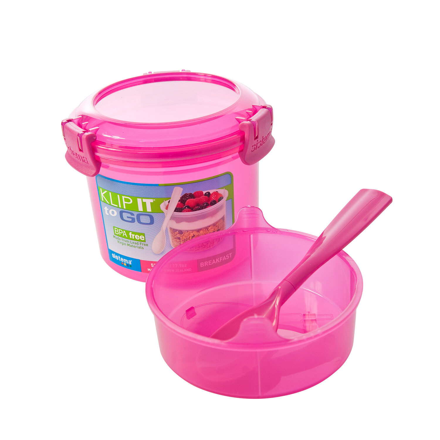 Klip It Airtight Breakfast Lunch Box With Cutlery