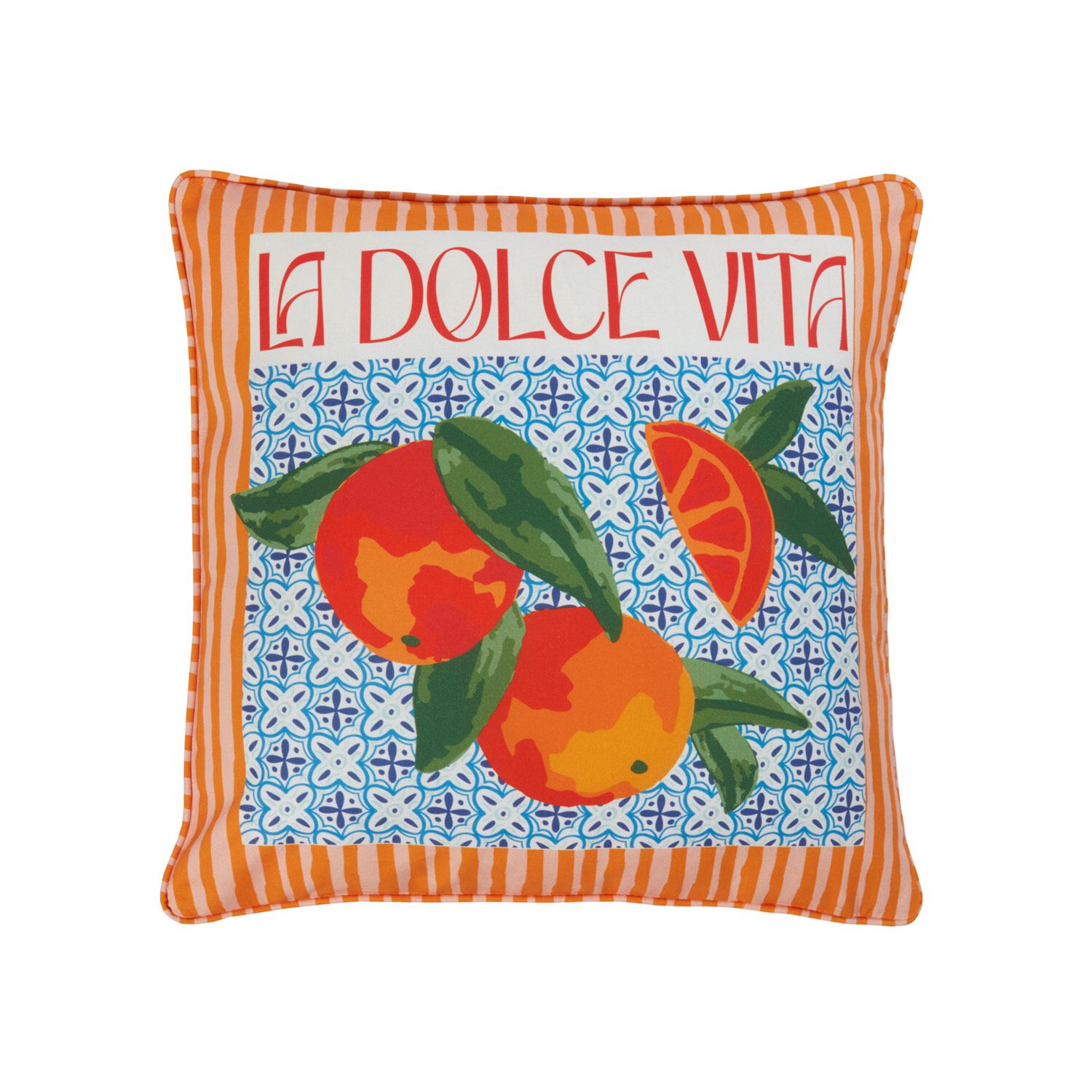 La Dolce Vita Stripe Cushion 45cm x 45cm - Orange