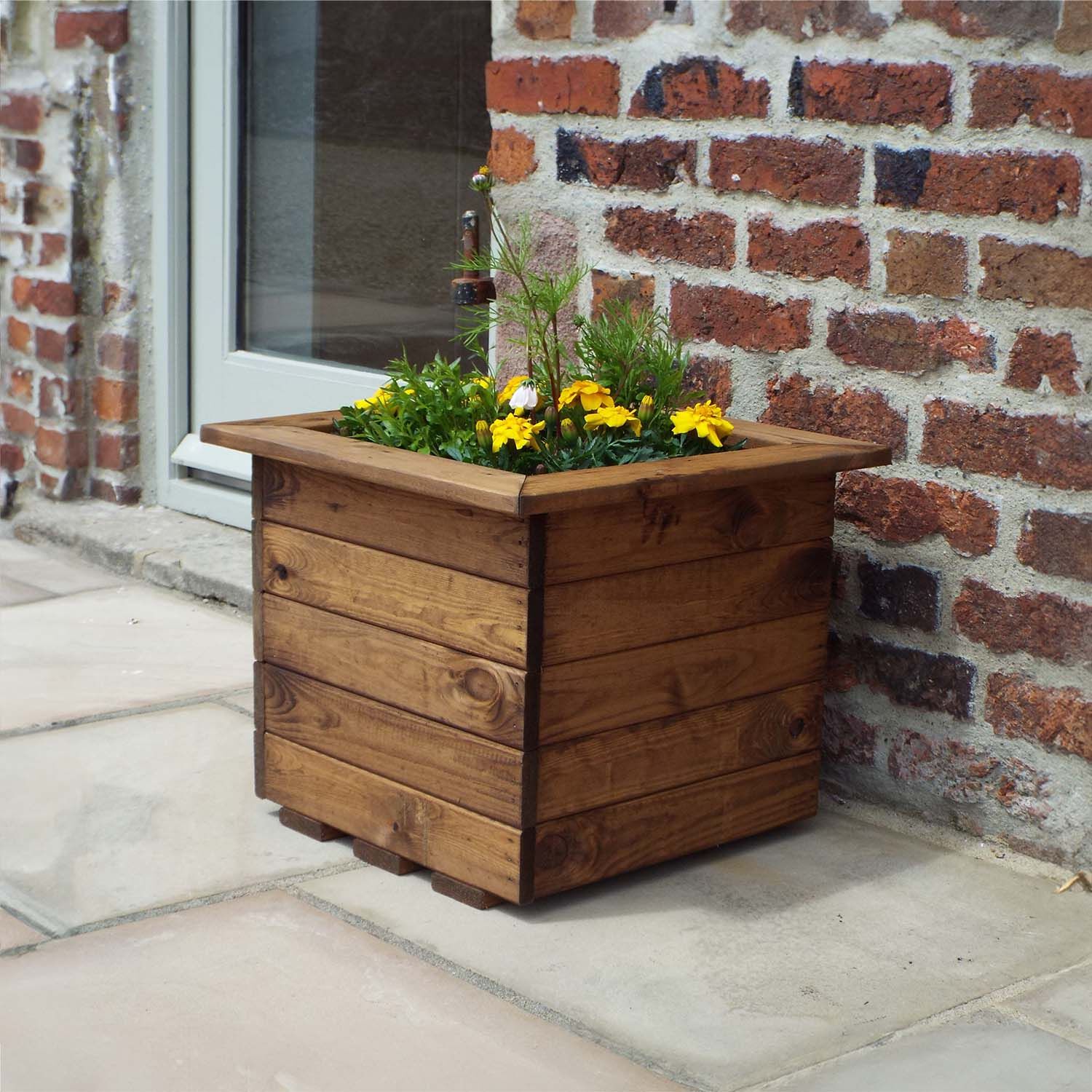 Large Square Wooden Planter