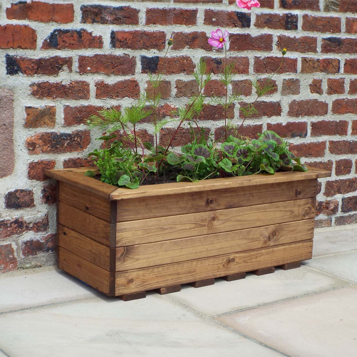 Large Wooden Trough Planter