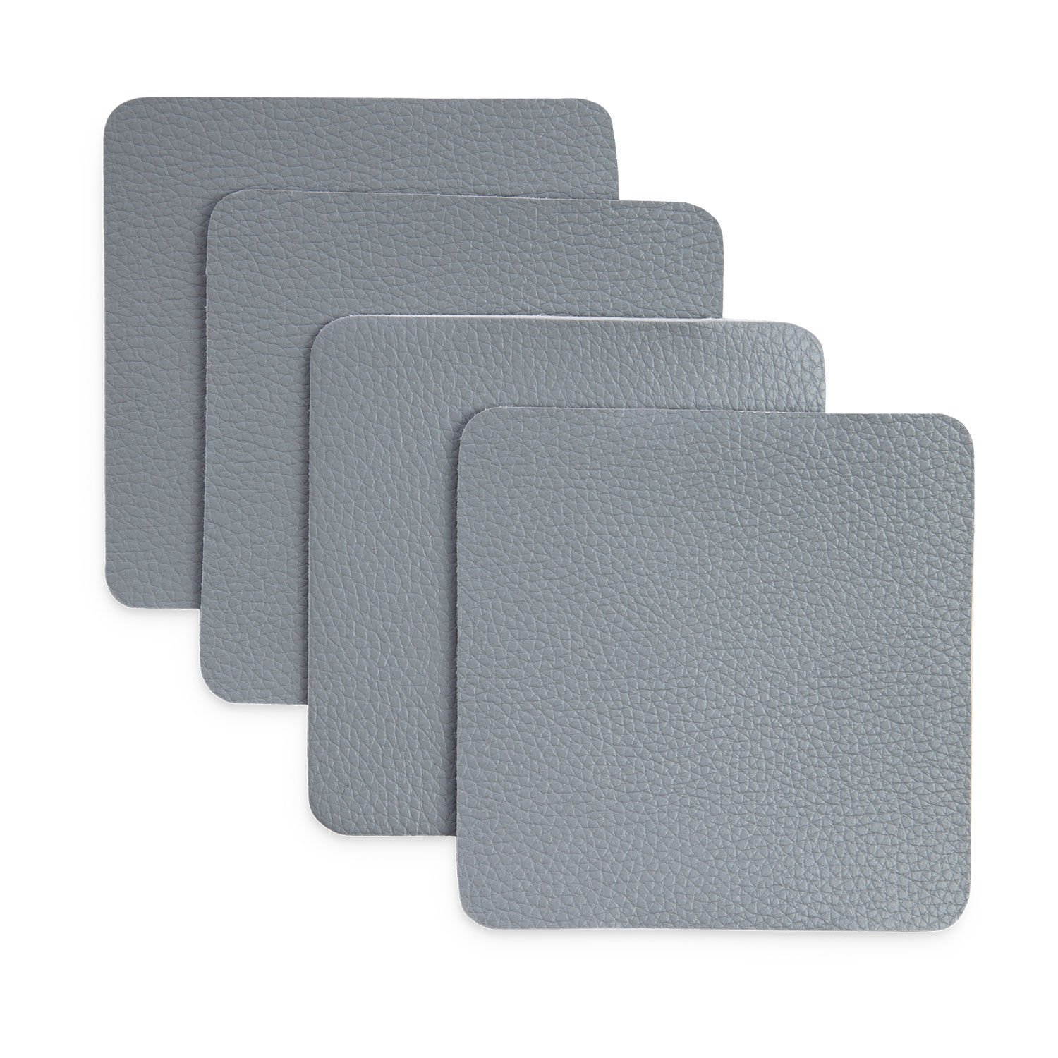 Leather Coasters 4 Pack - Grey