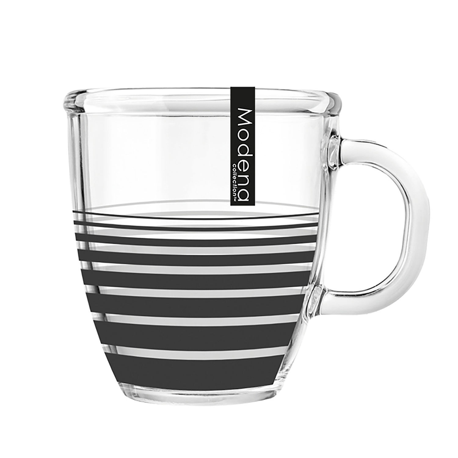 Linear Black Glass Mug
