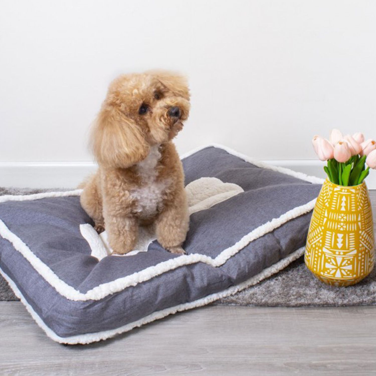 Linen Pet Cushion Medium Grey